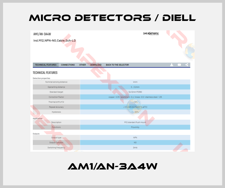 Micro Detectors / Diell-AM1/AN-3A4W