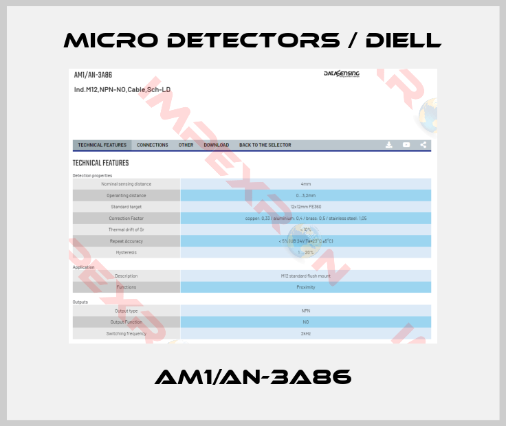 Micro Detectors / Diell-AM1/AN-3A86