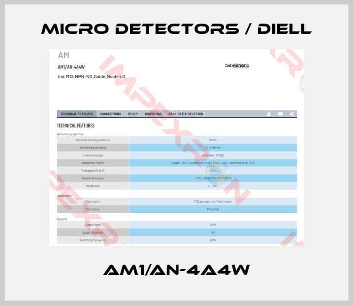 Micro Detectors / Diell-AM1/AN-4A4W