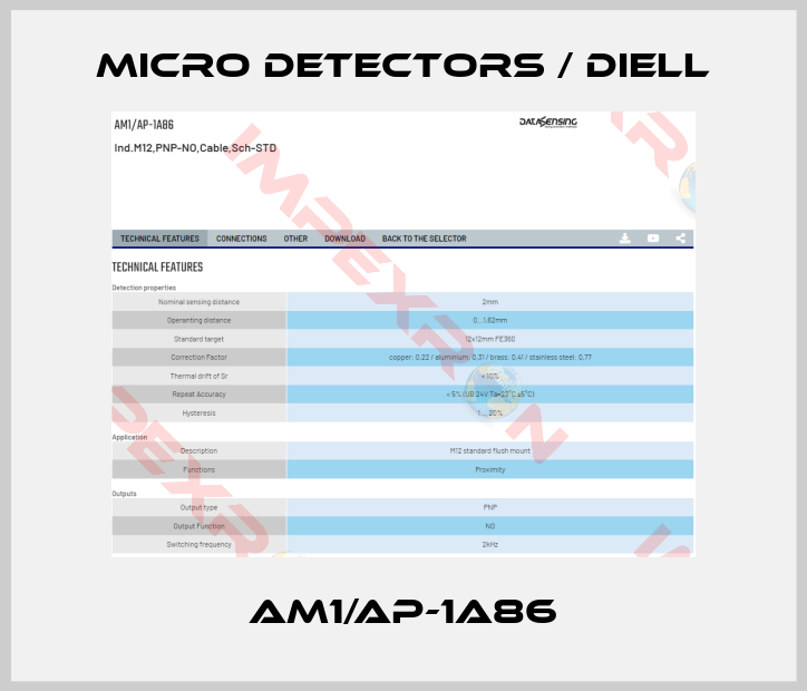 Micro Detectors / Diell-AM1/AP-1A86