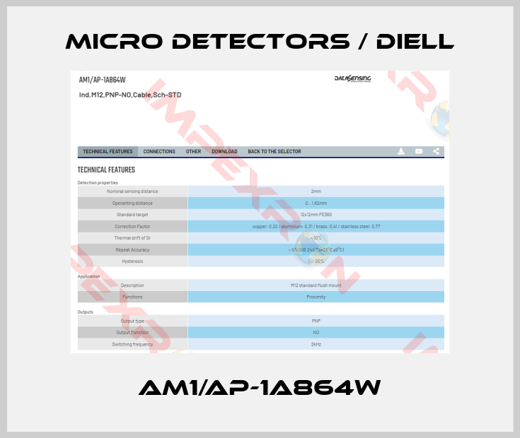 Micro Detectors / Diell-AM1/AP-1A864W