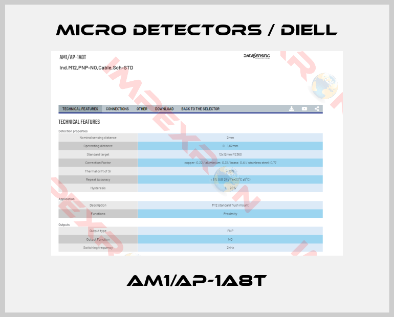 Micro Detectors / Diell-AM1/AP-1A8T
