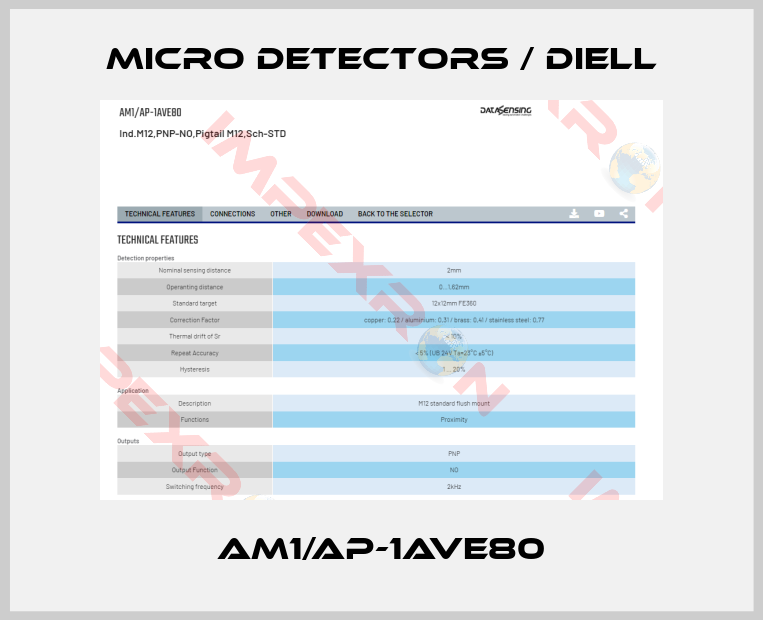 Micro Detectors / Diell-AM1/AP-1AVE80