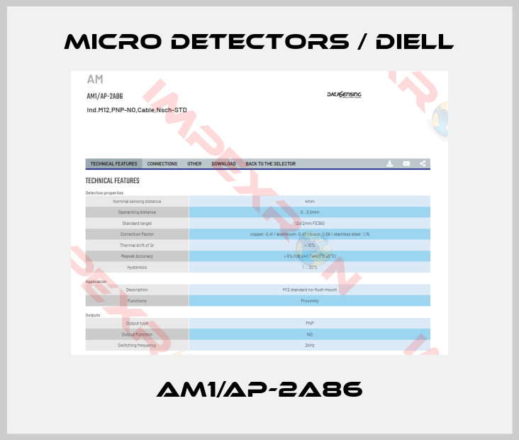 Micro Detectors / Diell-AM1/AP-2A86