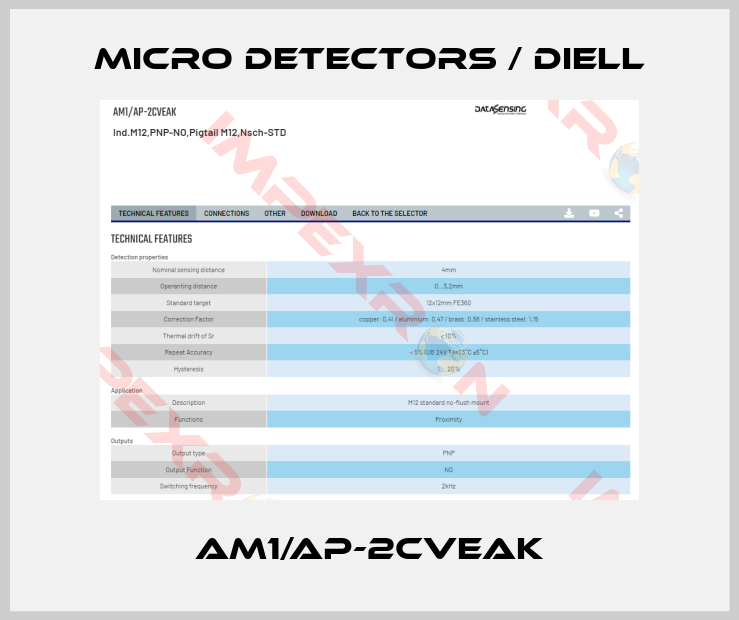 Micro Detectors / Diell-AM1/AP-2CVEAK