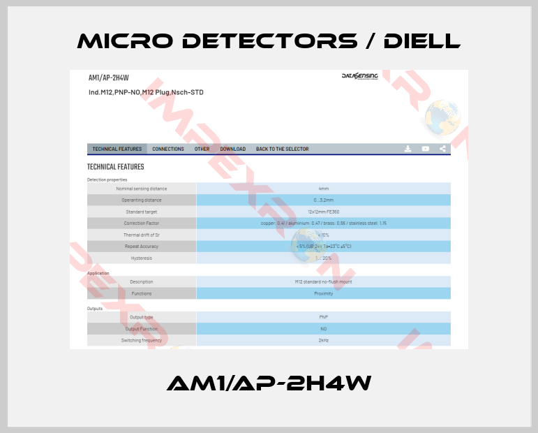 Micro Detectors / Diell-AM1/AP-2H4W