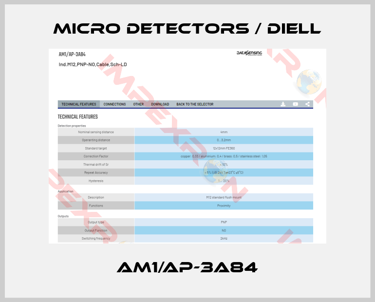 Micro Detectors / Diell-AM1/AP-3A84