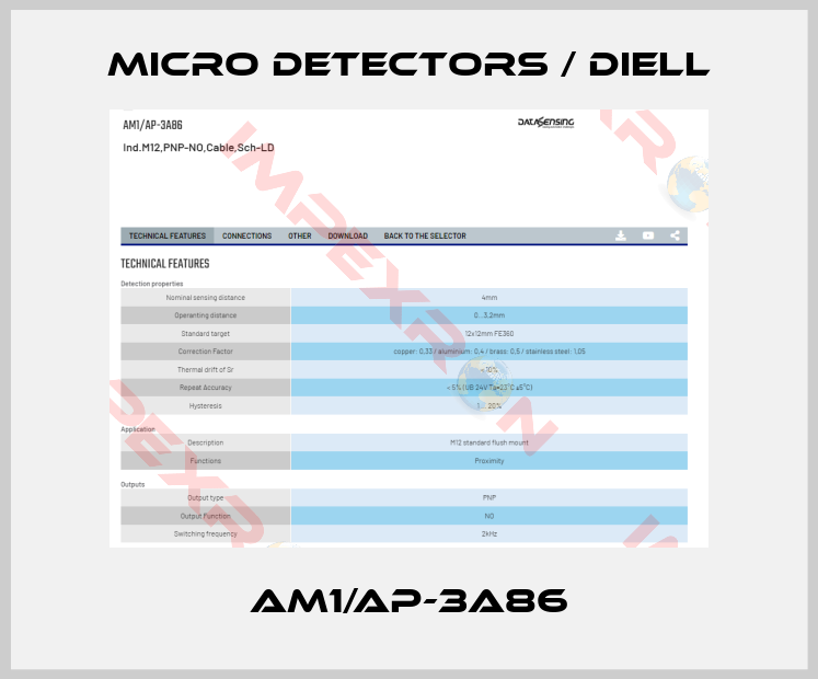 Micro Detectors / Diell-AM1/AP-3A86