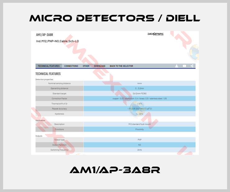 Micro Detectors / Diell-AM1/AP-3A8R