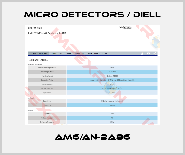 Micro Detectors / Diell-AM6/AN-2A86