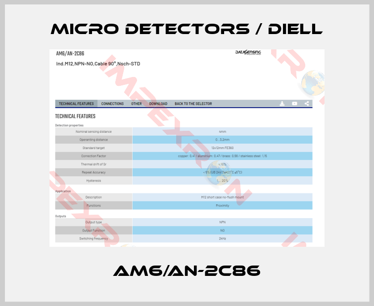 Micro Detectors / Diell-AM6/AN-2C86