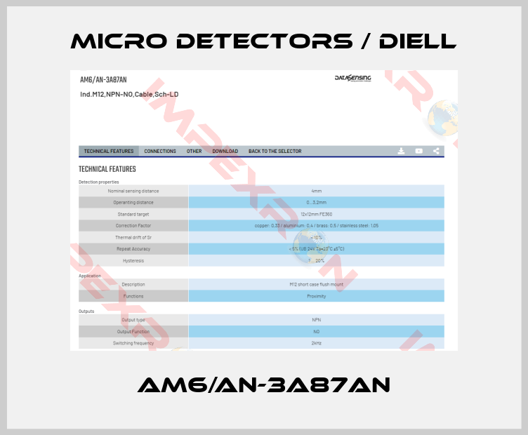 Micro Detectors / Diell-AM6/AN-3A87AN