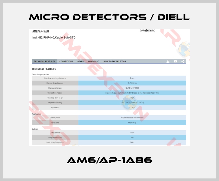 Micro Detectors / Diell-AM6/AP-1A86
