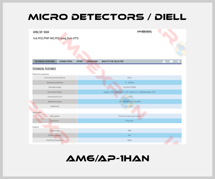 Micro Detectors / Diell-AM6/AP-1HAN