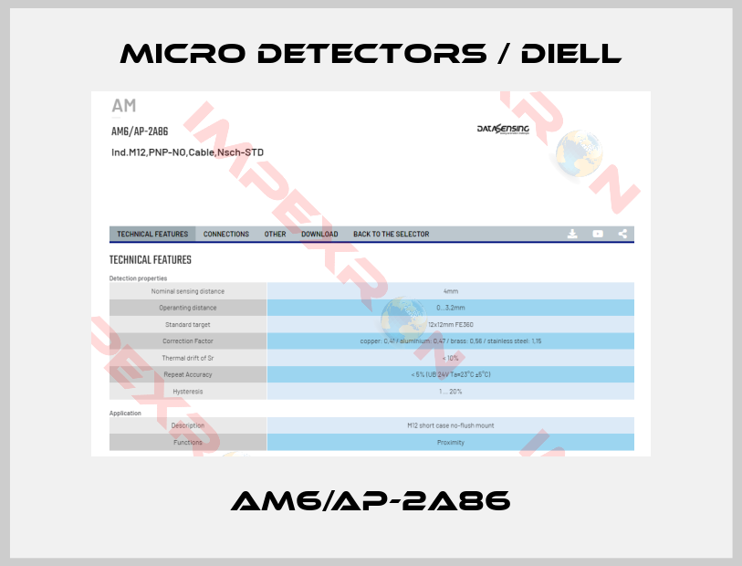Micro Detectors / Diell-AM6/AP-2A86