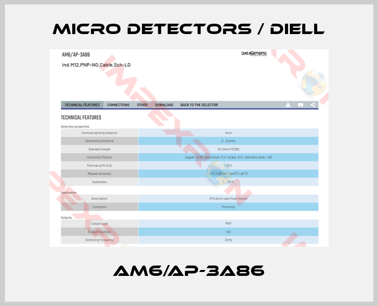 Micro Detectors / Diell-AM6/AP-3A86