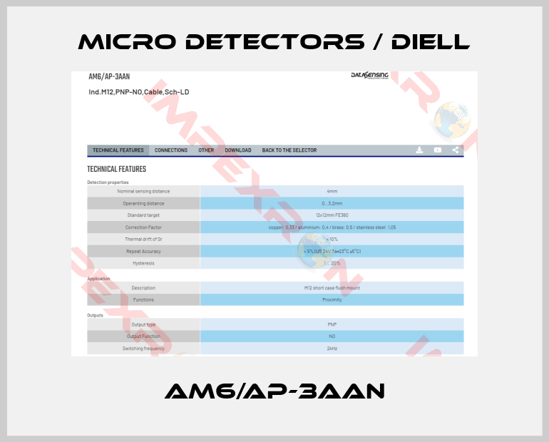 Micro Detectors / Diell-AM6/AP-3AAN