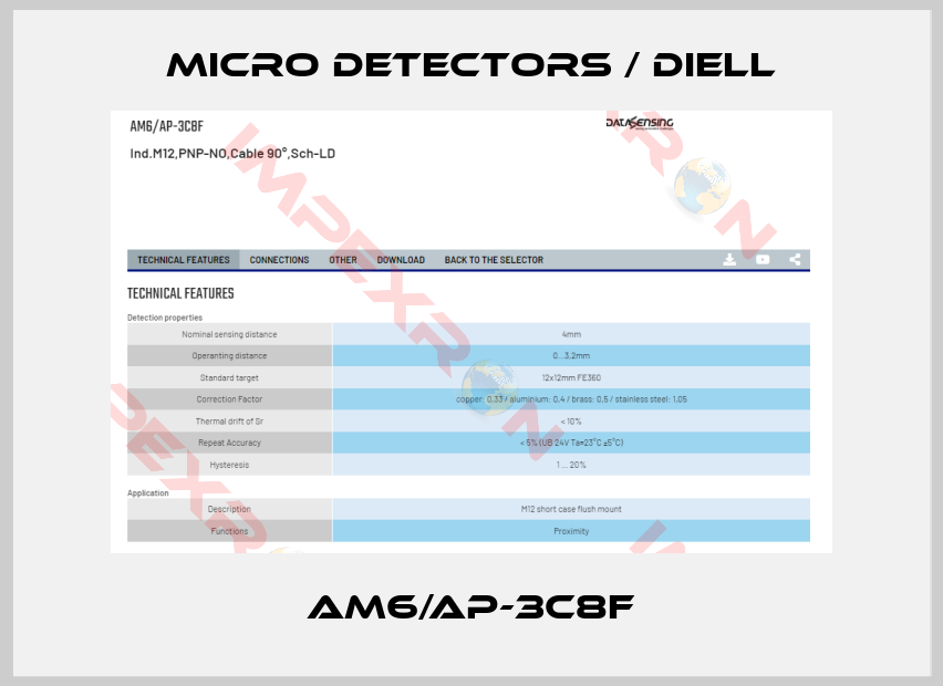 Micro Detectors / Diell-AM6/AP-3C8F