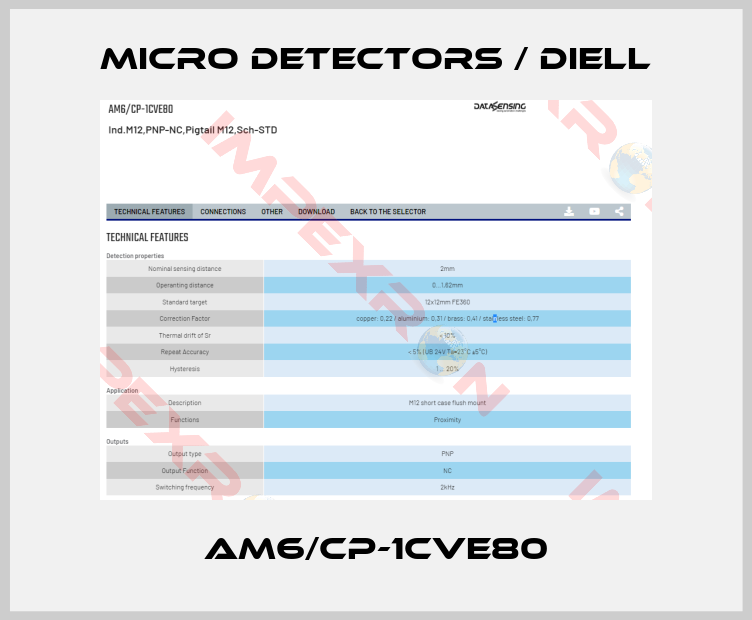 Micro Detectors / Diell-AM6/CP-1CVE80