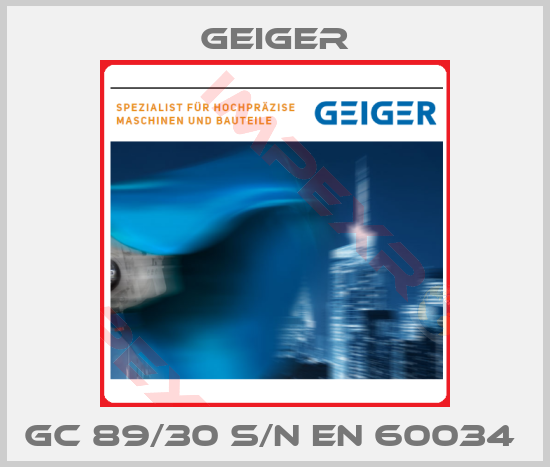 Geiger-GC 89/30 S/N EN 60034 