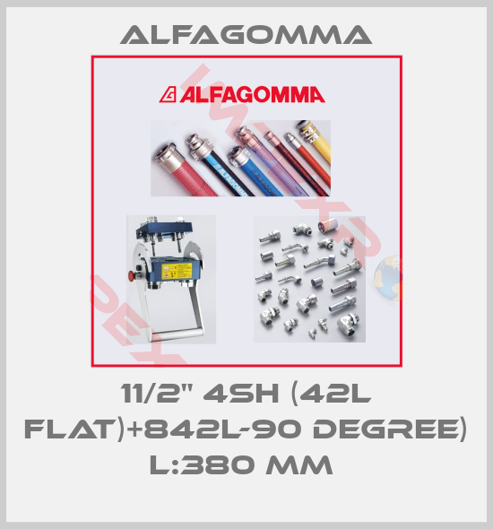Alfagomma-11/2" 4SH (42L FLAT)+842L-90 DEGREE) L:380 MM 