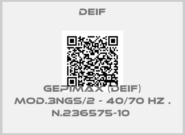Deif-GEPIMAX (DEIF) MOD.3NGS/2 - 40/70 HZ . N.236575-10 