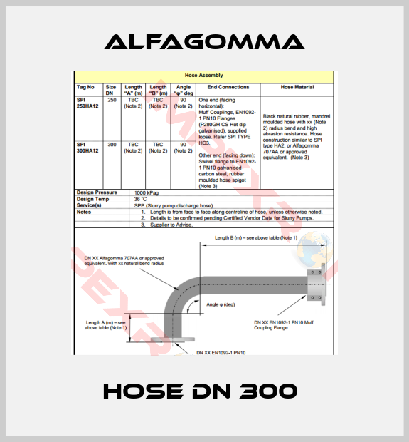 Alfagomma-Hose DN 300 