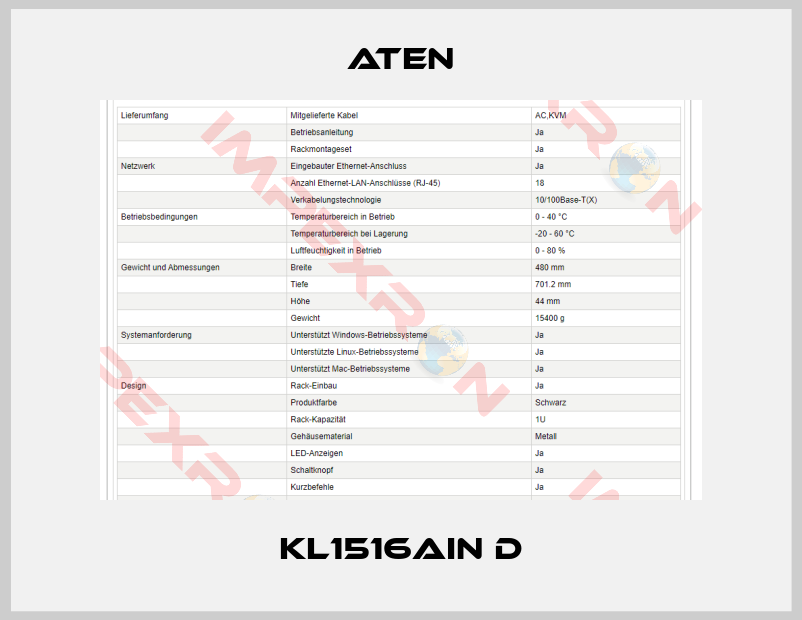 Aten-KL1516AIN D