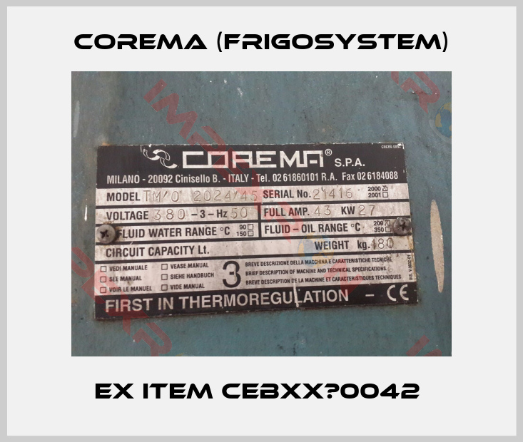 Corema (Frigosystem)-EX ITEM CEBXX‐0042 