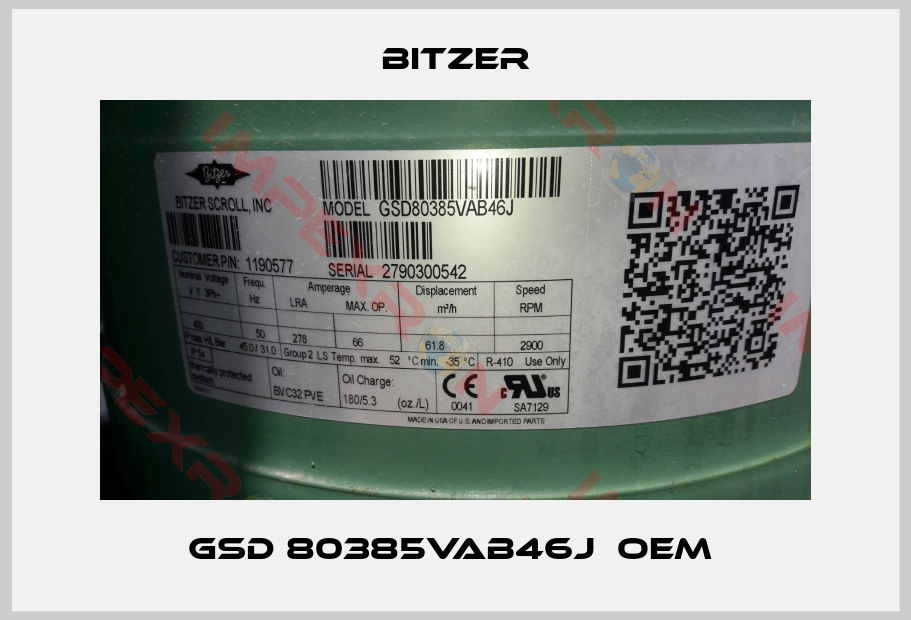 Bitzer- GSD 80385VAB46J  OEM 