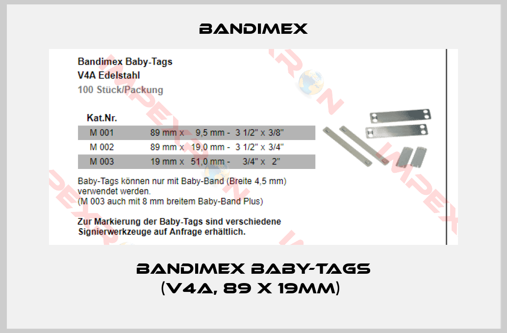 Bandimex-Bandimex Baby-Tags (V4A, 89 x 19mm) 