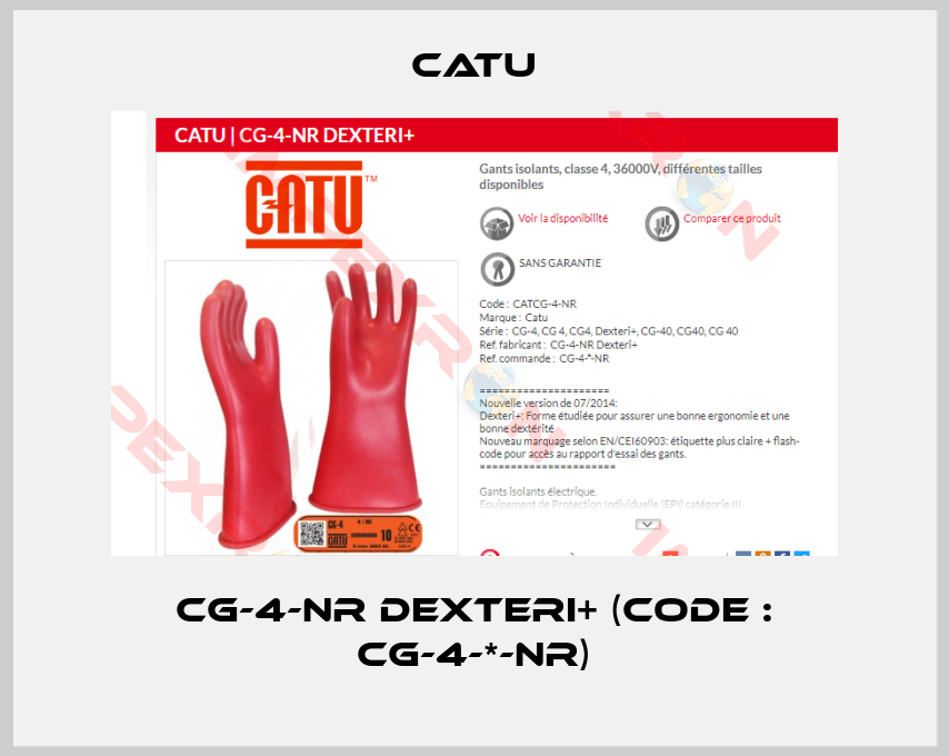 Catu-CG-4-NR Dexteri+ (code : CG-4-*-NR)