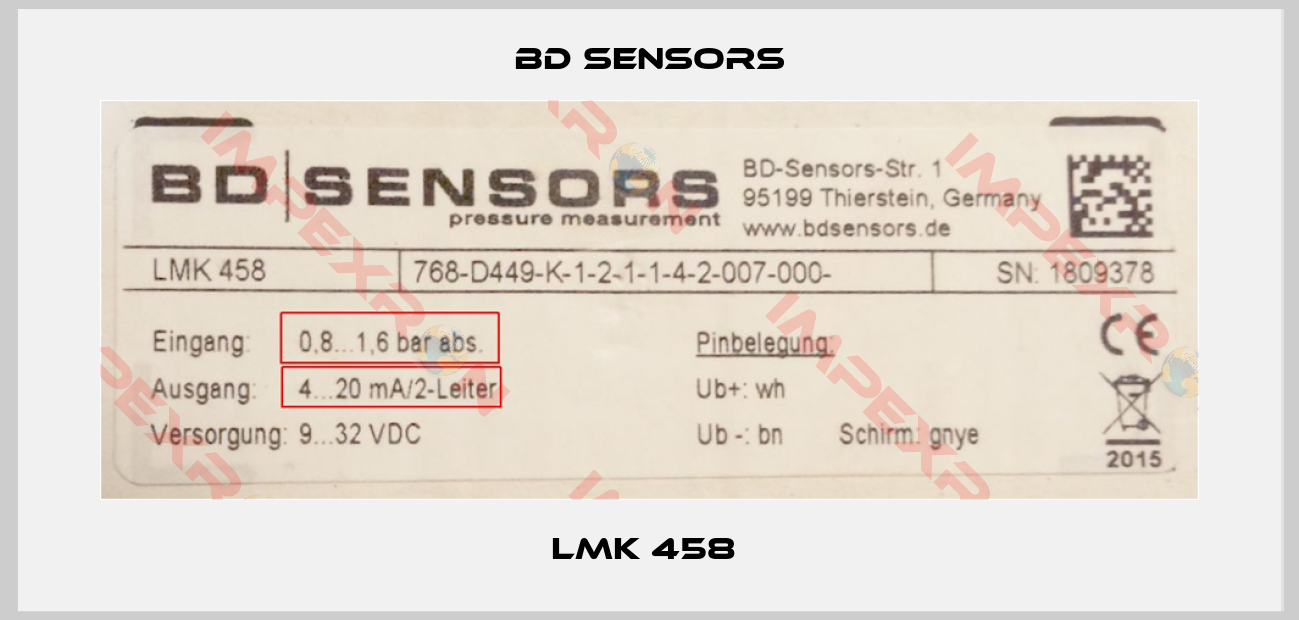 Bd Sensors-LMK 458 