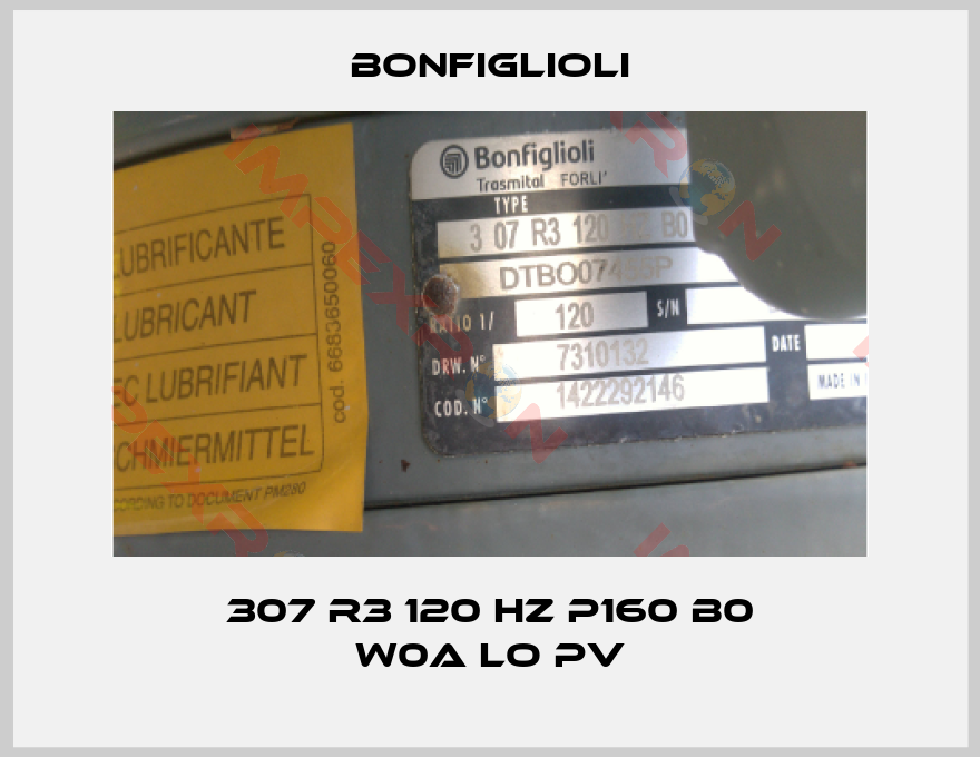 Bonfiglioli-307 R3 120 HZ P160 B0 W0A LO PV