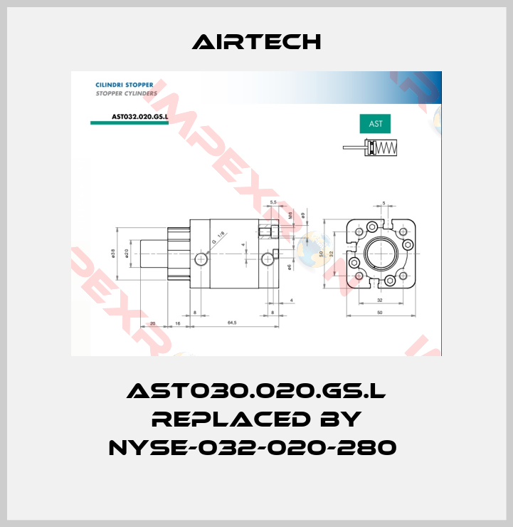 Airtech-AST030.020.GS.L REPLACED BY NYSE-032-020-280 