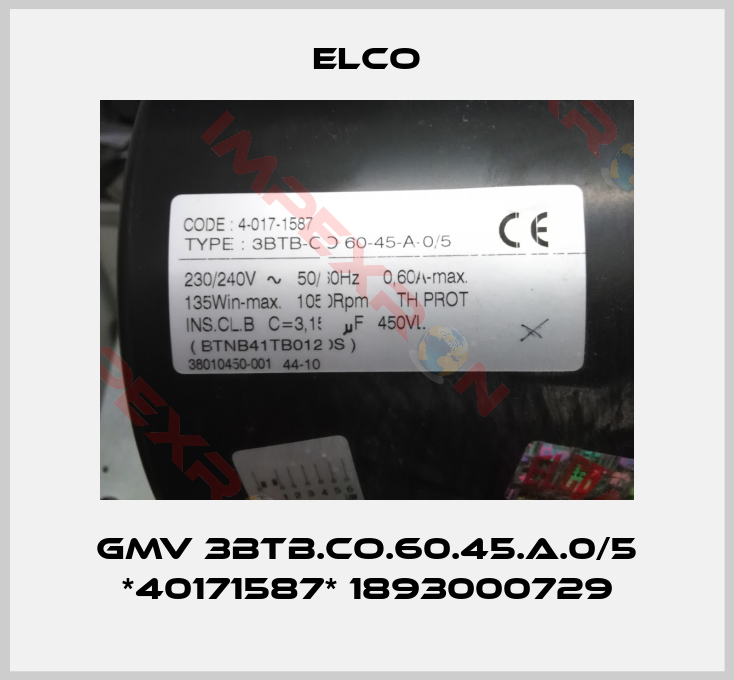 Elco-GMV 3BTB.CO.60.45.A.0/5 *40171587* 1893000729