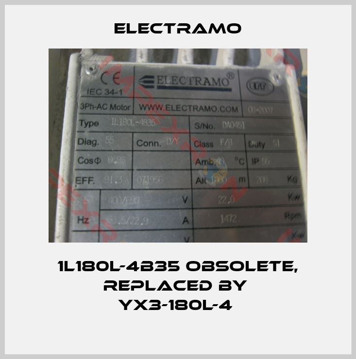 Electramo-1L180L-4B35 obsolete, replaced by  YX3-180L-4 