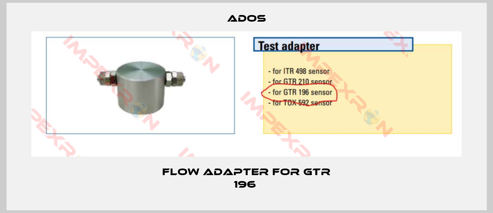 Ados-Flow adapter for GTR 196 
