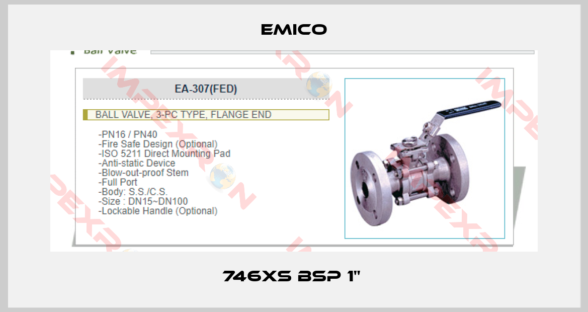 Emico-746XS BSP 1" 