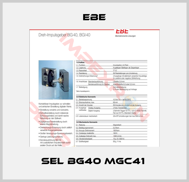 EBE-SEL BG40 MGC41 