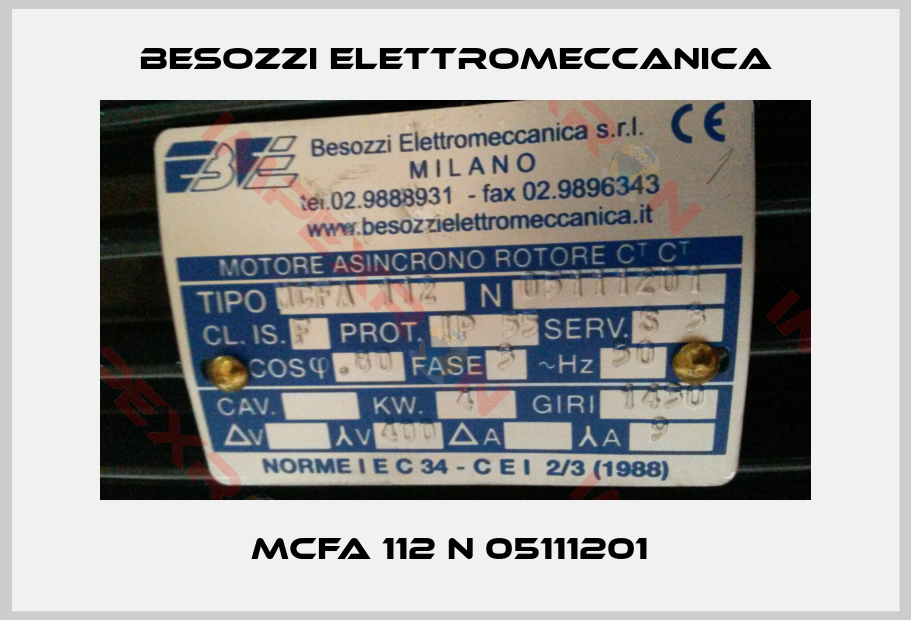 Besozzi Elettromeccanica-MCFA 112 N 05111201 