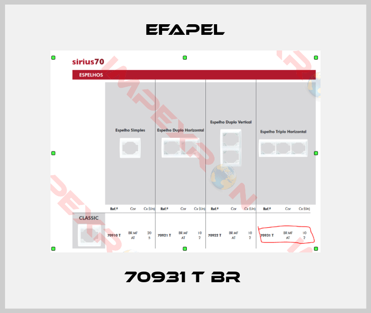 EFAPEL-70931 T BR 