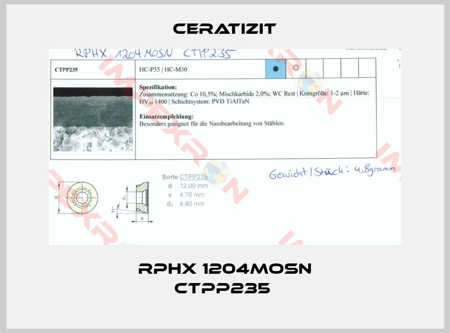 Ceratizit-RPHX 1204MOSN CTPP235 