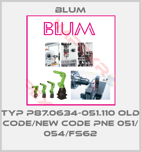 Blum-Typ P87.0634-051.110 old code/new code PNE 051/ 054/FS62