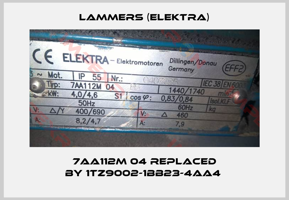 Lammers (Elektra)-7AA112M 04 replaced by 1TZ9002-1BB23-4AA4 