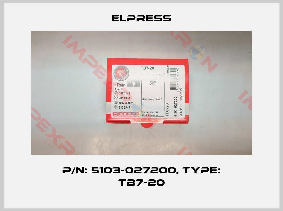 Elpress-P/N: 5103-027200, Type: TB7-20