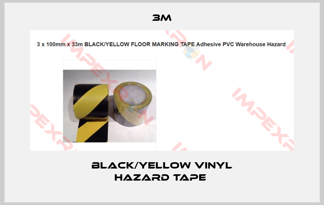 3M-Black/Yellow Vinyl Hazard Tape 