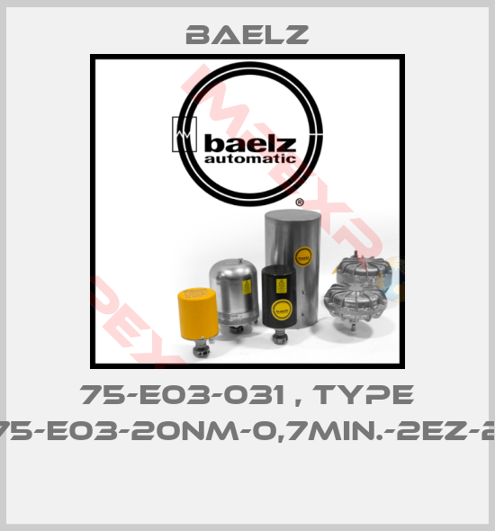 Baelz-75-E03-031 , type 375-E03-20Nm-0,7min.-2EZ-24 