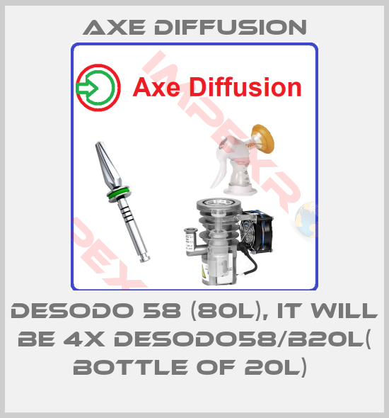 Axe Diffusion-Desodo 58 (80l), it will be 4x DESODO58/B20L( bottle of 20L) 