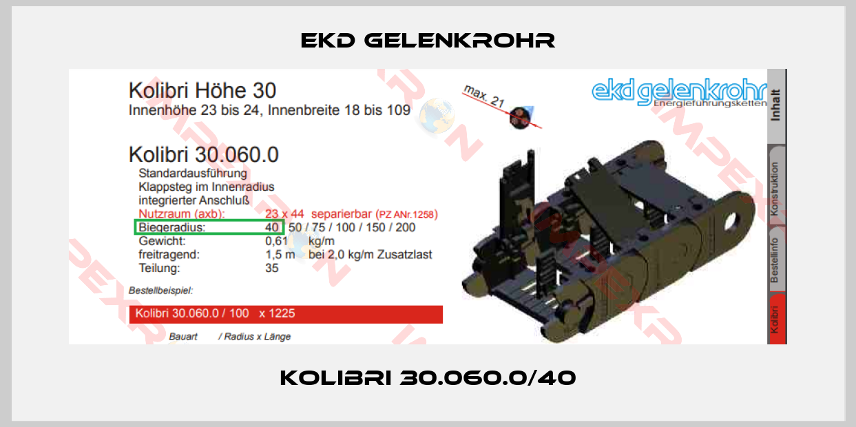 Ekd Gelenkrohr-Kolibri 30.060.0/40